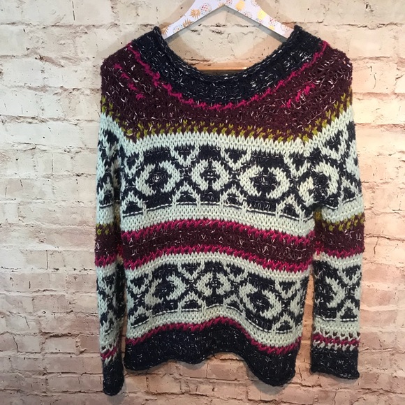 Free People Multi Color Reed Flair chunky sweater - Picture 5 of 7